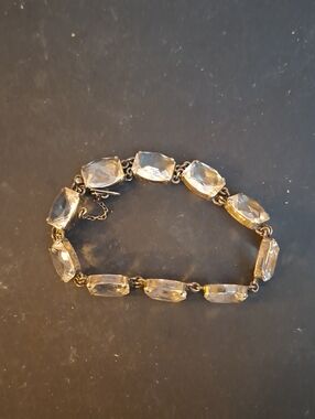 Clear Cut Crystal Link Bracelet, 1920s - Elegant Women's Jewelry
